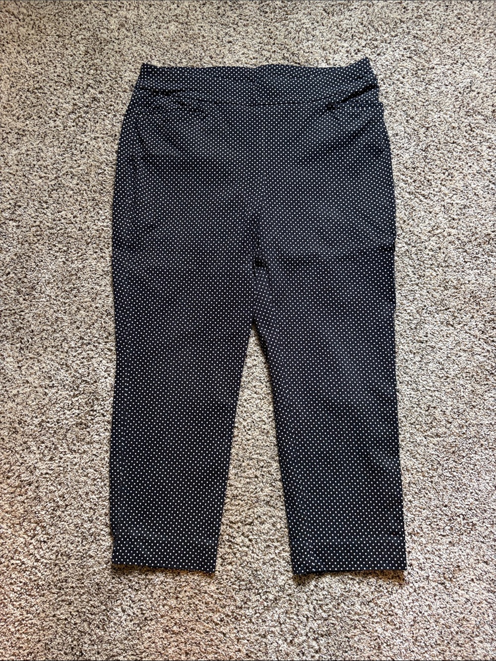Chico's Black Polka Dot Cropped Pants